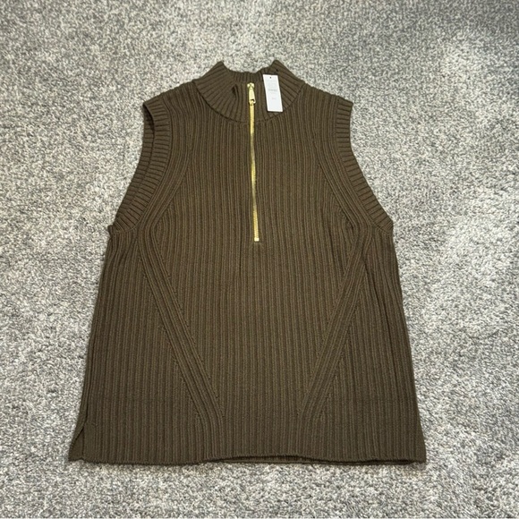 Talbots Tops - NWT Talbots MP Medium Petite Dark Green Cable Knit Sweater Vest